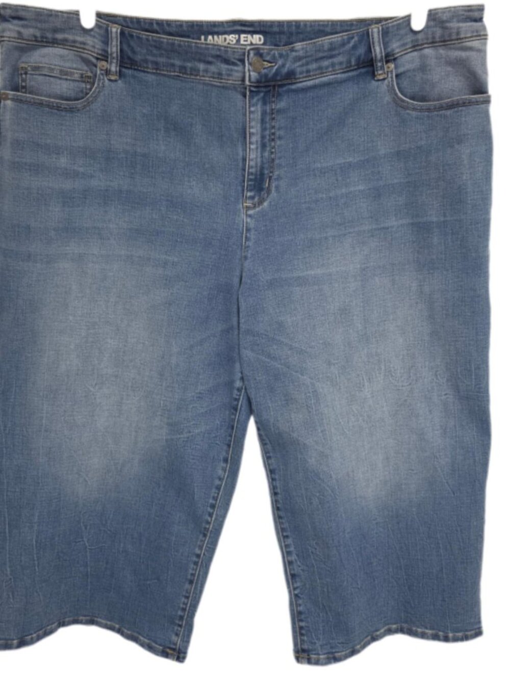 1505 Lands' End Plus Wide Leg Soft&Stretchy Capri Jeans Sz.24W Women